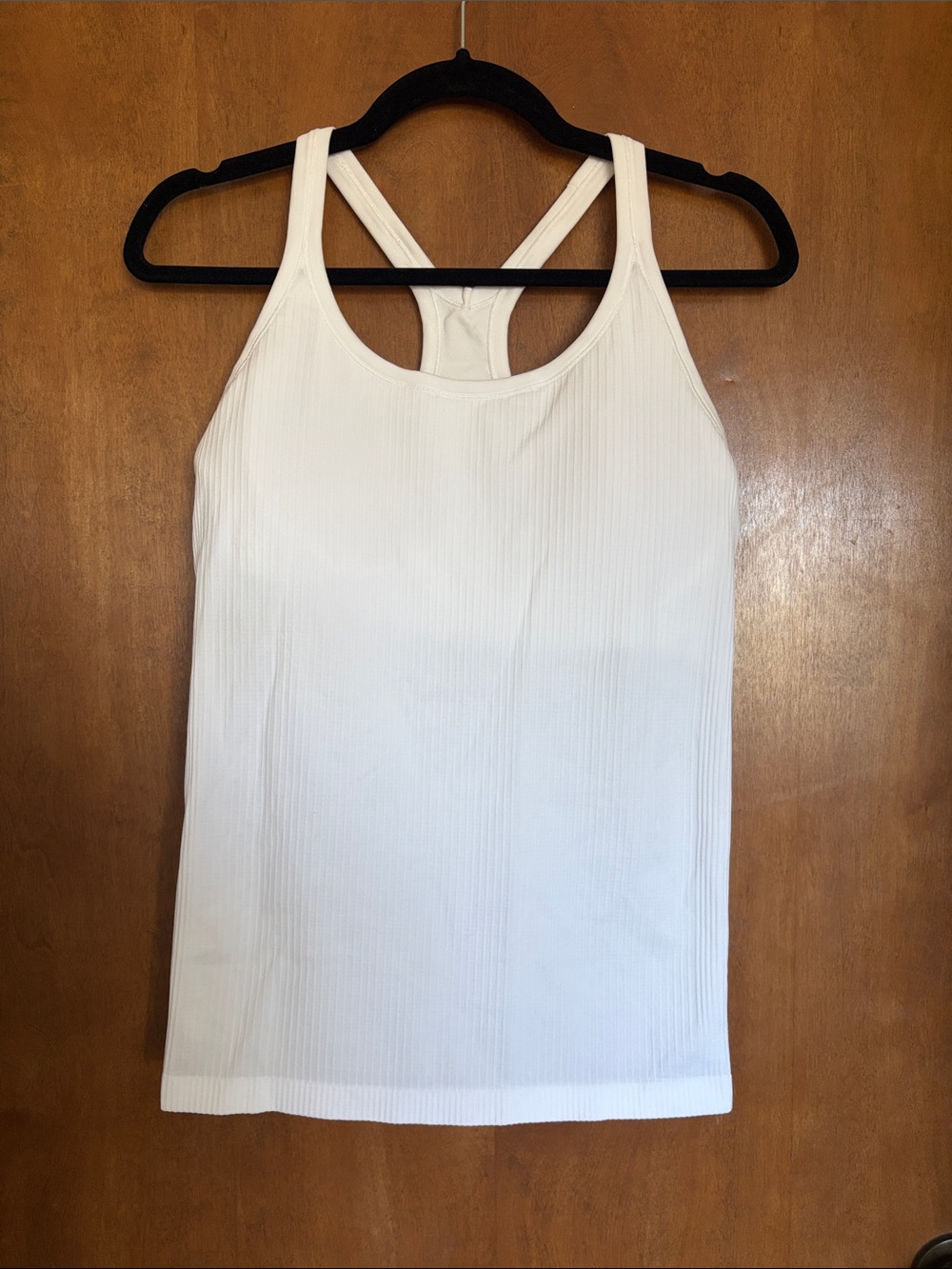 lululemon athletica White Ribbed Racerback Tank